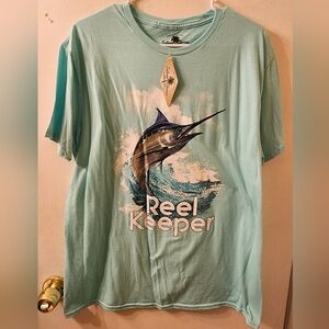 Island Shores Men's Aqua Graphic T-Shirt